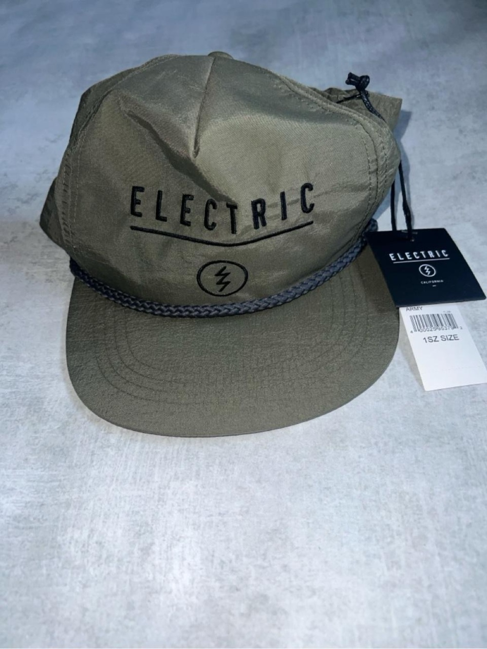 Electric Family Olive Green Cap with Braided Rope